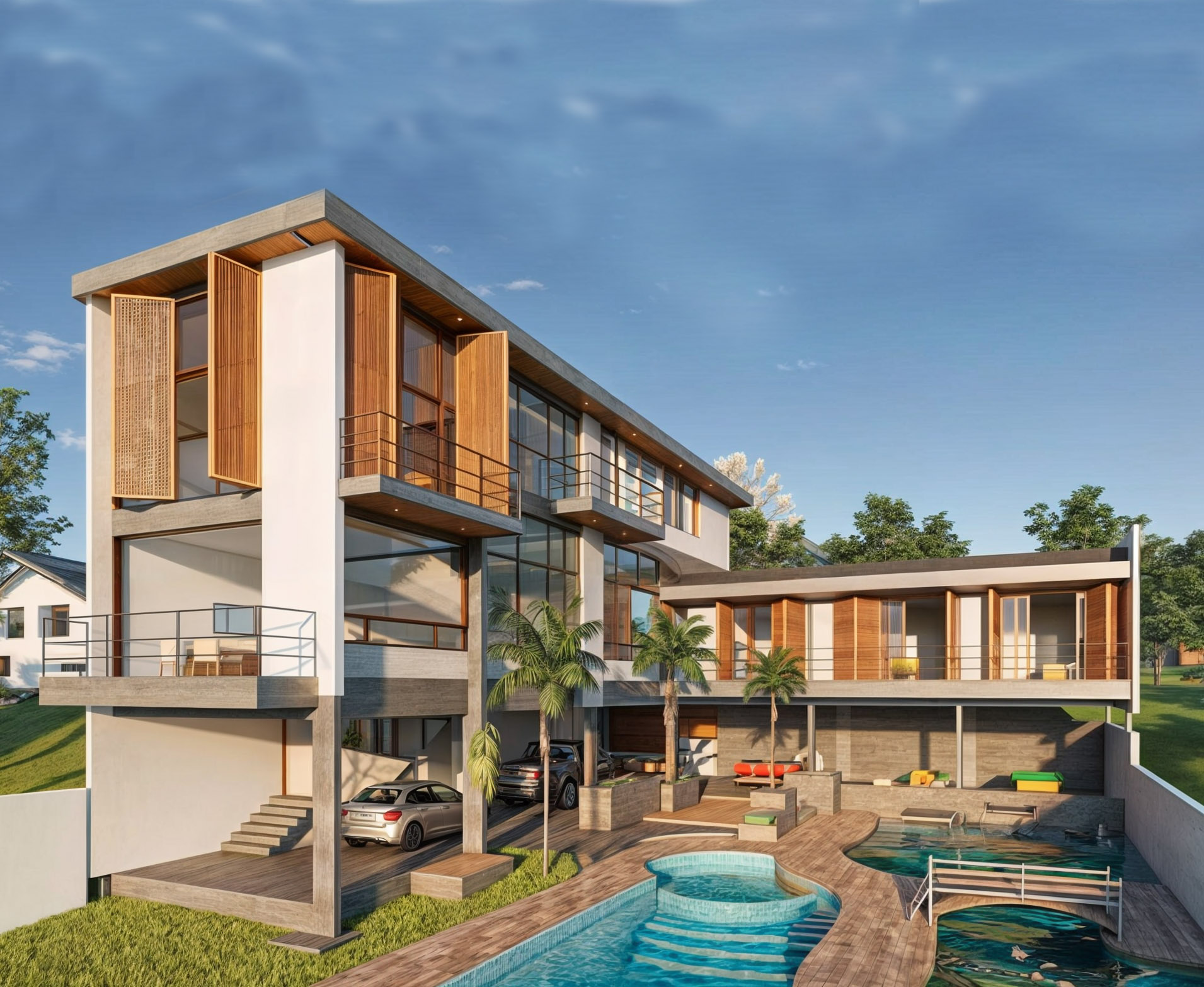 Residência com piscina e arquitetura contemporânea em Santa Catarina